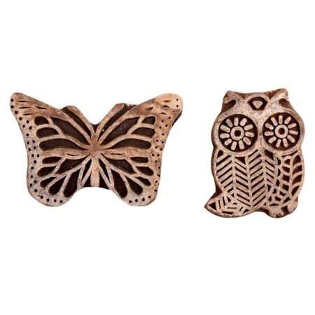 Set of 2 Piece New Mix Wooden Printing Block